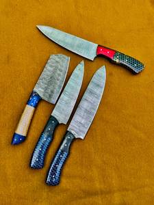 Juego de Cuchillos de Chef Grandsharp Ultra Sharp de 67 Capas, Hojas de Acero al Carbono de 2.7 mm de Grosor, Longitud de 6-7.9 Pulgadas, Mango de Madera Maciza de Ébano - Product Image 2