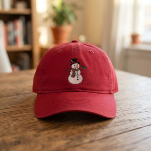 Gorra de Béisbol Clásica con Visera Curva, Bordado de Logotipo Personalizado, Algodón, Unisex, Estilo Dad Hat, Sin Estructura, Ajustable, para Navidad y Festividades - Product Image 1