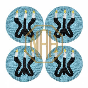 Posavasos de Té con Forma de Mariposa, Edición Limitada, Hecho a Mano, con Cuentas de Vidrio Amarillas y Blancas con Detalles Brillantes, para una Decoración Elegante de la Mesa - Product Image 5