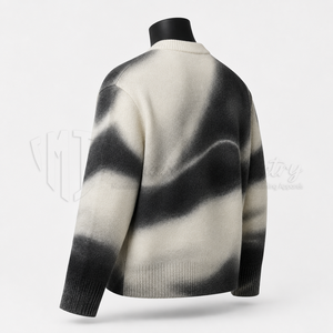Pull en maille oversize dégradé pour homme, col rond, style streetwear, vente en gros - Product Image 4