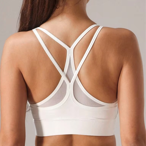 Sujetador deportivo personalizado para mujer, top corto tipo racerback para entrenamiento, fitness, yoga, gimnasio, ropa deportiva, proveedor mayorista OEM de marca privada - Product Image 2