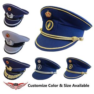 Casquette d'uniforme de la douane fédérale allemande de l'Ouest de 1986, de qualité supérieure, KEW Enterprises |   Casquette bleu marine avec cordon et insigne métallique pour défilés et cérémonies - Product Image 6