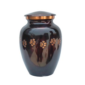 Modern Black American Style Bronze Pet Urn Classic Paw Pattern Cremation <b>Ashes</b> <b>Casket</b> Black Golden Brass Metal Funerals - Product Image 6