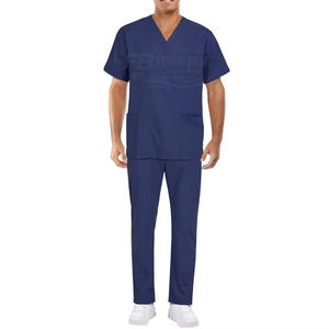 Tenues médicales professionnelles à col en V unisexe avec deux poches sur le devant, uniformes d'hôpital, blouses d'infirmière, tricotées pour l'été, haute qualité - Product Image 2