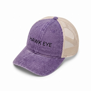 Casquette Trucker Brodé Hawk Eye, Dos en Maille Violette, Réglable, Unisexe, Décontractée, Printemps-Été, Design 6 Panneaux - Product Image 6