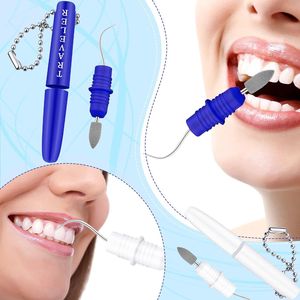 Set di 4 Strumenti Dentali Portatili da Viaggio, Cura Orale Riutilizzabile, Porta Stuzzicadenti in Metallo, Stuzzicadenti Tascabili, Strumento per la Rimozione dei Residui Dentali - Product Image 1