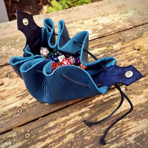 Bolsa Plegable de Cuero Genuino Ecológico con Cordón, Llavero, Bolsa Pequeña para Dados, Hecha a Mano, Regalos Bonitos, Mini Bolsa para Guardar Dados - Product Image 2