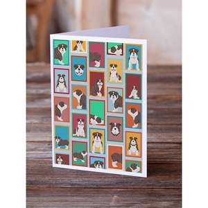 Whimsical Brindle English Bulldog Tarjetas de felicitación Paquete de 8 tarjetas de nota en blanco con sobres A7 Tamaño 5x7 - Product Image 2