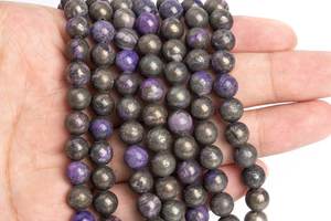 ลูกปัดไพไรต์ พลอยธรรมชาติ ทรงกลม ลูกปัดร้อยเป็นเส้น ขายส่งจำนวนมาก อุปกรณ์ทำเครื่องประดับ - Product Image 3