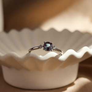 <b>Opal</b> Round Cut Vintage Engagement Promise <b>Ring</b> 925 Sliver IGI Certified Gift for Women Jewelry - Product Image 1