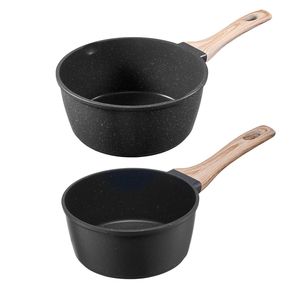 Set di cassette antiaderenti nere maniglie staccabili 1.5 QT 2.5 QT coperchi in vetro a induzione pentole da cucina compatibili multiuso - Product Image 1