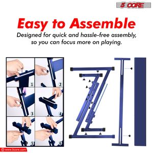 Elevador de piano eléctrico ajustable estilo Z 54 61 teclas instrumentos azul KS Z1 BLU soporte de elevación resistente plegable instrumentos musicales - Product Image 5