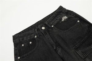 Pantalones Vaqueros Casuales Ligeros de Pierna Recta Holgada, Estilo Cargo, de Mezclilla, de Talla Grande, Ajustados, para Hombre - Product Image 3