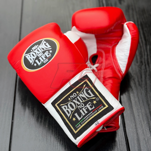 นวมชกมวย NBNL สีแดงขาว สำหรับฝึกซ้อมและต่อยมวย |   หนังแท้ |   ถุงมือต่อสู้สำหรับมืออาชีพ |   โลโก้แบบกำหนดเองของ OEM - Product Image 3