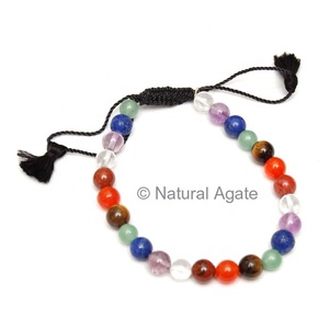 Bracelet en cristal unisexe de meilleur créateur Bracelets en perles de pierres précieuses multicolores Prix de gros Pierre principale en agate pour cadeau - Product Image 4