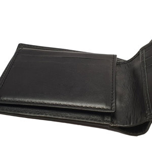 กระเป๋าสตางค์หนังวัวคุณภาพสูงสำหรับผู้ชาย กระเป๋าหนังลายขน ดีไซน์บางเฉียบ ทำมือ กระเป๋าสตางค์แบบพับสองตอน หนังแท้ - Product Image 3