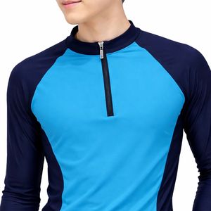 Traje de Baño de Manga Larga con Media Cremallera para Hombre, Diseño Único, Perfecto para Natación, Surf, Buceo y Deportes Acuáticos, Tejido Elástico - Product Image 6