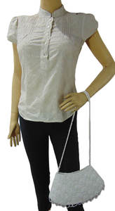 Elegante Bolso de Mano de Satén Blanco con Cuentas Bordadas a Mano, Perlas y Flores, Hecho a Mano, para Bodas, Fiestas y Eventos, Lowellcraft - Product Image 3