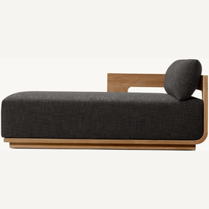 Chaise longue en teck en promotion, style moderne, pour extérieur, à placer près de la piscine, anti-pourriture. - Product Image 4