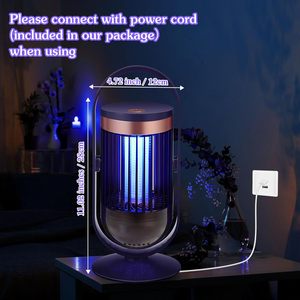 Trampa Mata Mosquitos y Moscas Recargable USB con Luz UV Portátil de Plástico, Modelo 2025, Venta Caliente, Silencioso y Efectivo para Uso en Interiores/Exteriores - Product Image 3