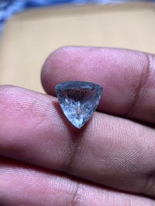 Aigue-marine mousse naturelle polie, taille triangle, pour la fabrication de bijoux (bague, pendentif), effet de couleur, 5mm+, certifiée par un tiers, 200 Ct - Product Image 1
