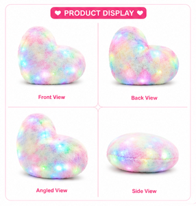 Designer Heart Pillow with <b>LED</b> Light Plush Cushion Soft Toy Glow Heart Shape Pillow Romantic Sofa <b>Bed</b> Decor Gift OEM Wholesale - Product Image 4