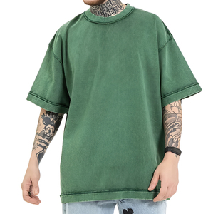 Custom Cropped Boxy Fit Oversized Heavy Weight 100% Cotton T-<b>Shirts</b> Blank Tee Wholesale Drop Shoulder - Product Image 1