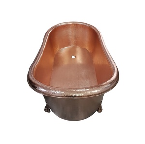Straight Base Copper Bathtub <b>Brushed</b> Copper Handicrafts Handmade Clawfoot Bathtub for Sale by Manufacturer Bulk Wholesaler - Product Image 2