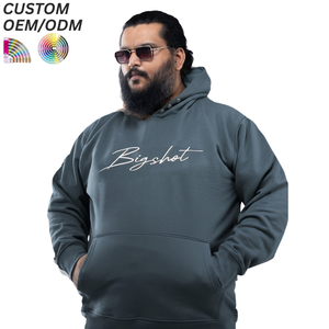 Sudadera con Capucha para Hombre, Talla Grande, Lisa, de Algodón, Forro Polar Grueso, Cálida para Invierno, 360g, Ecológica, con Logotipo Personalizado, Compatible con OEM/ODM, para Venta al Por Mayor - Product Image 3