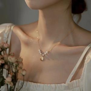 Collar con Colgante de Perlas de Agua Dulce Estilo Chino, Cadena de Moda Sencilla y Versátil, Joyería con Nuevo Temperamento - Product Image 1