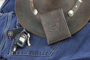 Custom Genuine Leather Tri Fold <b>Wallet</b> <b>Men</b> Handcrafted Top Grain Cowhide <b>Card</b> <b>Holder</b> Small <b>Mens</b> Purse LTW-0235 - Product Image 6