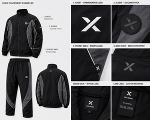 Ensemble coupe-vent X Sports City pour homme, style streetwear et athleisure, en polyester, fermeture éclair, col montant, idéal pour l'automne, OEM - Product Image 5