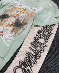 Camiseta de algodón con lavado ácido al por mayor OEM, camiseta personalizada de peso pesado con impresión DTG, camiseta vintage negra extragrande con efecto lavado. - Product Image 3