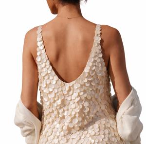 ODM/OEM Top sin mangas de encaje con lentejuelas vintage para mujer, cuello redondo, sexy, elástico, transpirable, ecológico, otoño 2026 - Product Image 2