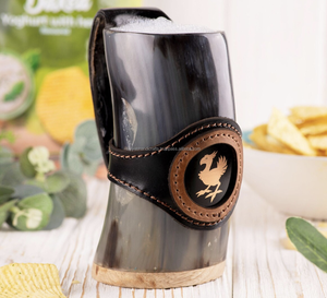 Mug en corne de vache poli et gravé à la main, design naturel unique pour la décoration intérieure, bière - Product Image 2