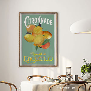 ศิลปะตกแต่งผนังวันหยุด, ภาพประกอบโปสเตอร์เครื่องดื่มเลมอนสไตล์วินเทจ, ของตกแต่งผนังสไตล์เรโทรสำหรับเครื่องดื่ม - Product Image 2