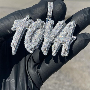 Customized Iced VVS Moissanite Letter <b>Pendant</b> Hip Hop Luxury <b>Initial</b> Double Layer 925 <b>Silver</b> Gold Plated Certified - Product Image 1