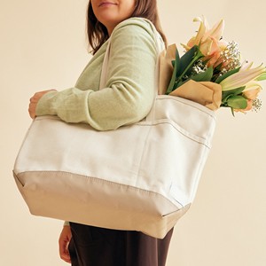 natural cotton <b>canvas</b> <b>shopper</b> reusable tote bag everyday shoulder bag sustainable shopping carry - Product Image 6