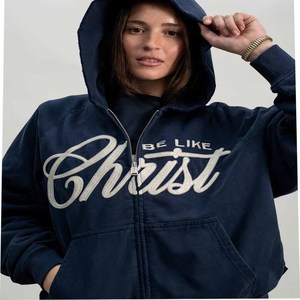 Sudadera con Capucha Premium de Felpa Francesa I Fell In Love With Jesus para Hombre, Mujer y Jóvenes, con Bordado de Letras Personalizado y Parche de Chenilla, Venta al Por Mayor - Product Image 5