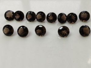 Cuarzo Ahumado Natural de 12 mm, Corte Brillante Redondo, Gema Suelta de la Mejor Calidad para la Fabricación de Joyas - Product Image 4