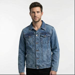 2025 Oem Chaqueta vaquera para hombre, prendas de vestir informales, chaqueta de otoño, abrigo abotonado de mezclilla, chaqueta vaquera de gran tamaño para hombre - Product Image 1
