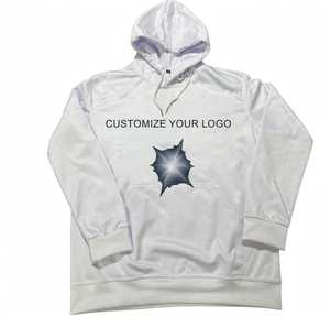 Custom Logo Polyester <b>Fleece</b> <b>Mens</b> Lightweight Breathable Streetwear Hoodie <b>White</b> Black Gray Performance Pullover Pocket Custom - Product Image 1