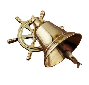 Volant en laiton navire cloche corde nautique Maritime mur décor plage DecorCoustmized laiton suspendu navire cloche - Product Image 1