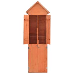 Abri de jardin en bois brun 28,0 x 23,6 x 83,9 po avec un design élégant pour une solution de rangement extérieur - Product Image 3