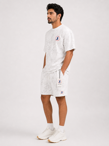 Ensemble d'été délavé pour homme : T-shirt oversize vintage et short assorti en coton doux et respirant – Style décontracté streetwear - Product Image 5