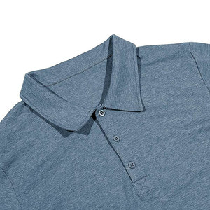 Chemises pour hommes décontractées, coupe classique, manches courtes, respirantes, unies, avec logo personnalisé sur le devant, boutonnées. - Product Image 6