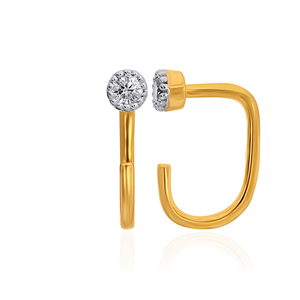 Clásicos Pendientes de Aro Huggie de Oro Sólido de 18K con Diamantes para Mujer, Joyería Fina Minimalista, Diseño Personalizado - Product Image 3