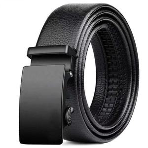 Ceinture pour homme en cuir PU, motif litchi, boucle automatique en fer, ceinture simple et polyvalente pour un usage décontracté - Product Image 6