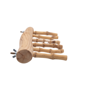 Perchoir-échelle multi-niveaux en bambou naturel et bois de liane pour oiseaux, plateforme de repos à fixer à la cage, pour petits et moyens oiseaux, vente en gros Dekor Asia - Product Image 3