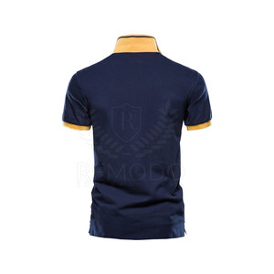 เสื้อโปโลผ้าฝ้ายระบายอากาศสำหรับผู้ชาย แขนสั้น ใส่สบายในฤดูร้อน ปกคอเสื้อพับได้ ปักลายแบบ OEM ตามสั่ง - Product Image 2